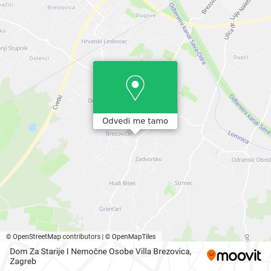 Karta Dom Za Starije I Nemočne Osobe Villa Brezovica