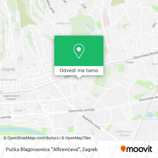 Karta Pučka Blagovaonica ""Alfirevićeva""