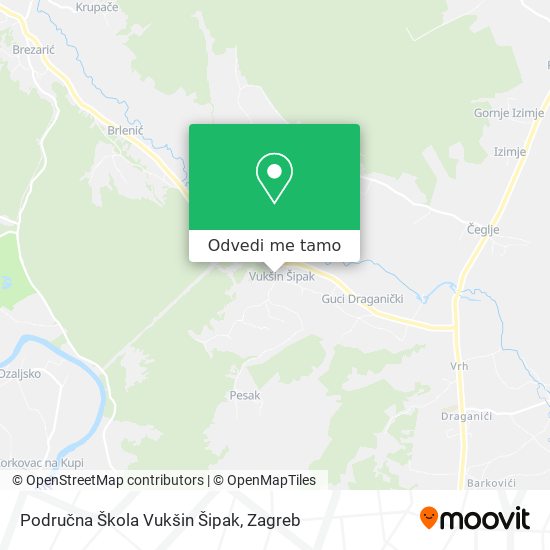 Karta Područna Škola Vukšin Šipak