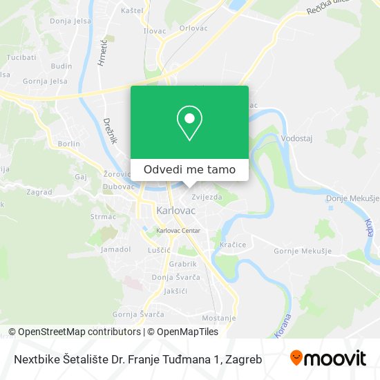 Karta Nextbike Šetalište Dr. Franje Tuđmana 1