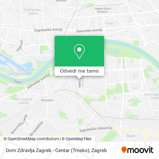 Karta Dom Zdravlja Zagreb - Centar (Trnsko)