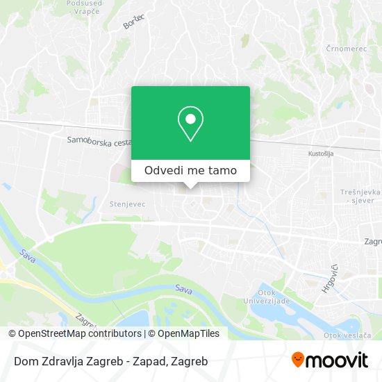 Karta Dom Zdravlja Zagreb - Zapad