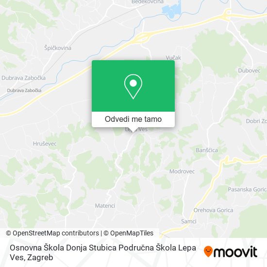 Karta Osnovna Škola Donja Stubica Područna Škola Lepa Ves