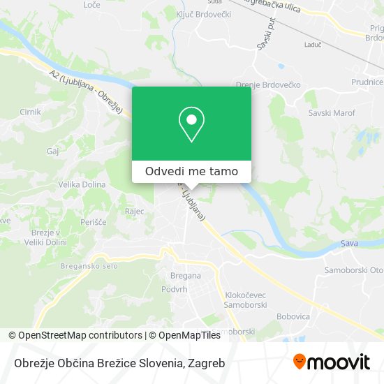 Karta Obrežje Občina Brežice Slovenia