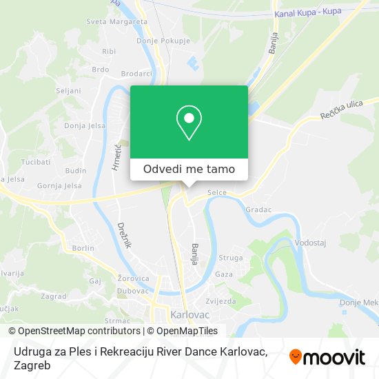 Karta Udruga za Ples i Rekreaciju River Dance Karlovac