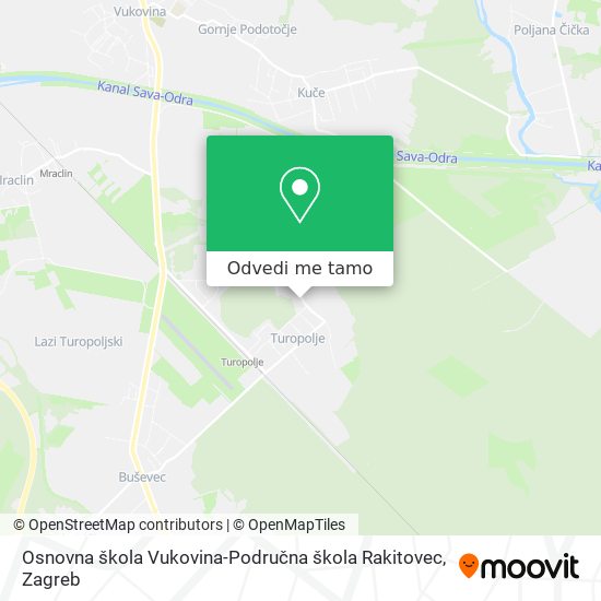 Karta Osnovna škola Vukovina-Područna škola Rakitovec