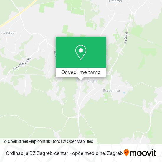 Karta Ordinacija DZ Zagreb-centar - opće medicine