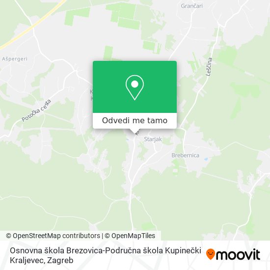 Karta Osnovna škola Brezovica-Područna škola Kupinečki Kraljevec