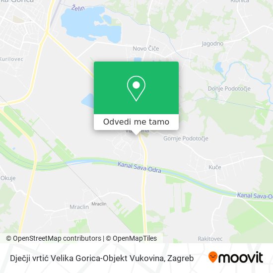 Karta Dječji vrtić Velika Gorica-Objekt Vukovina