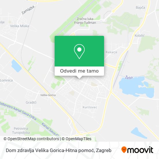 Karta Dom zdravlja Velika Gorica-Hitna pomoć
