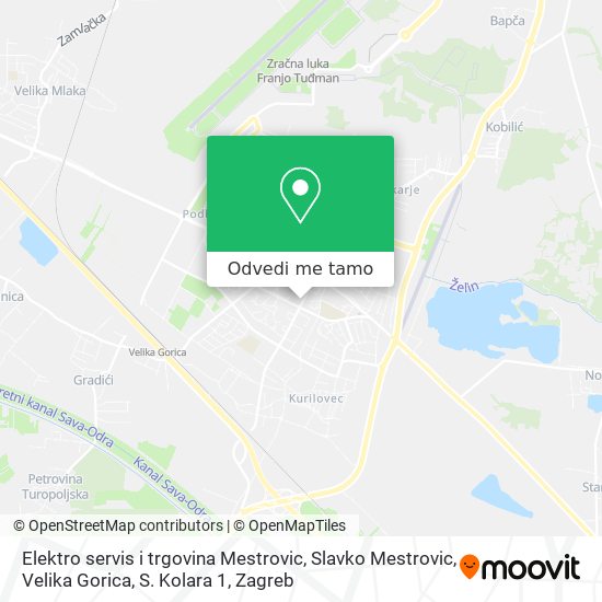 Karta Elektro servis i trgovina Mestrovic, Slavko Mestrovic, Velika Gorica, S. Kolara 1