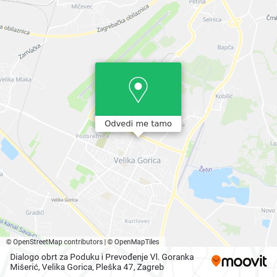 Karta Dialogo obrt za Poduku i Prevođenje Vl. Goranka Mišerić, Velika Gorica, Pleška 47