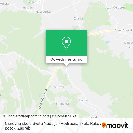 Karta Osnovna škola Sveta Nedelja - Područna škola Rakov potok
