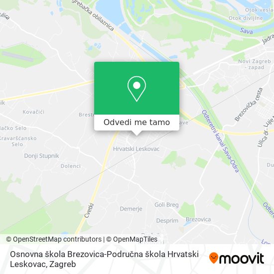 Karta Osnovna škola Brezovica-Područna škola Hrvatski Leskovac