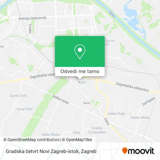 Karta Gradska četvrt Novi Zagreb-istok