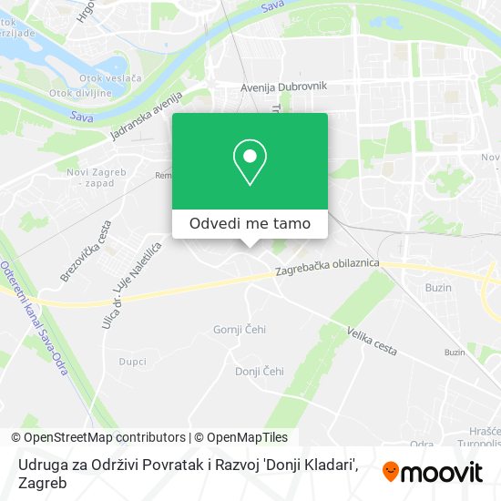 Karta Udruga za Održivi Povratak i Razvoj 'Donji Kladari'
