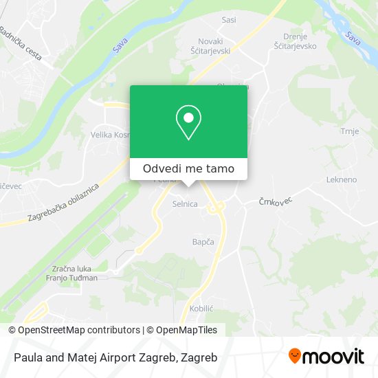 Karta Paula and Matej Airport Zagreb