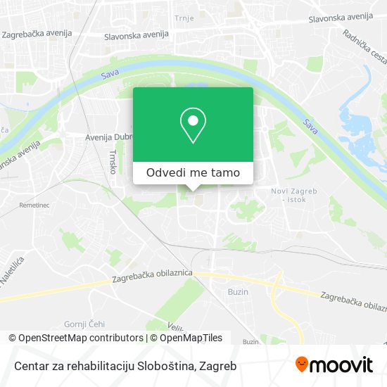 Karta Centar za rehabilitaciju Sloboština