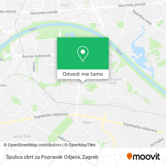 Karta Špulica obrt za Popravak Odjeće