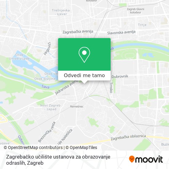 Karta Zagrebačko učilište ustanova za obrazovanje odraslih