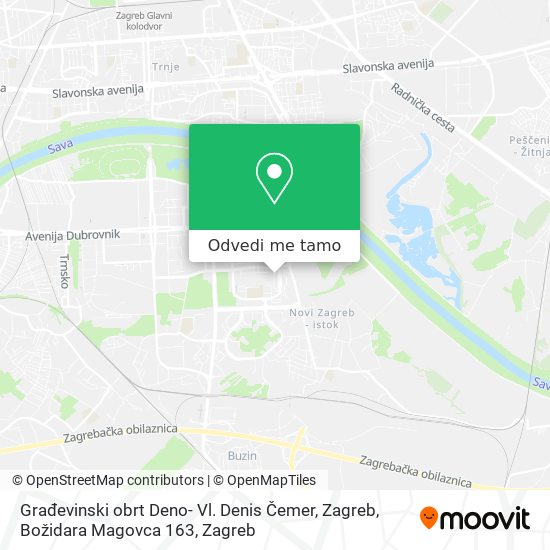 Karta Građevinski obrt Deno- Vl. Denis Čemer, Zagreb, Božidara Magovca 163
