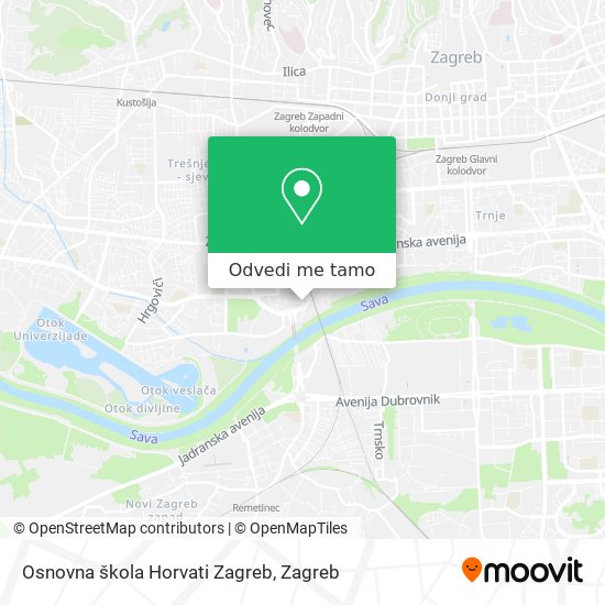 Karta Osnovna škola Horvati Zagreb