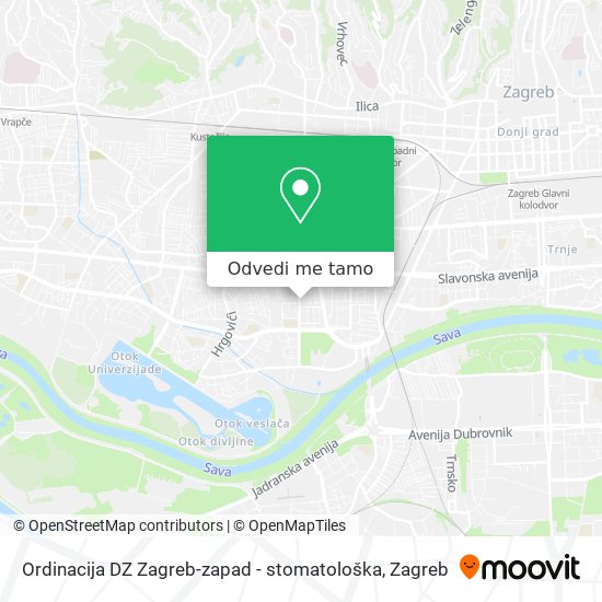 Karta Ordinacija DZ Zagreb-zapad - stomatološka
