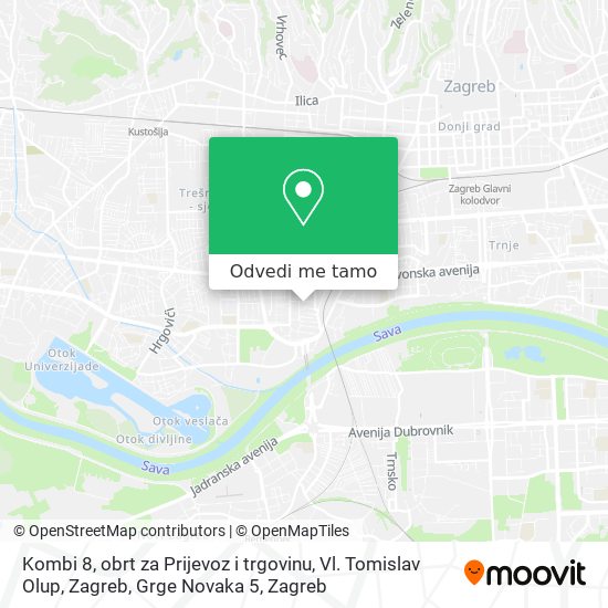 Karta Kombi 8, obrt za Prijevoz i trgovinu, Vl. Tomislav Olup, Zagreb, Grge Novaka 5