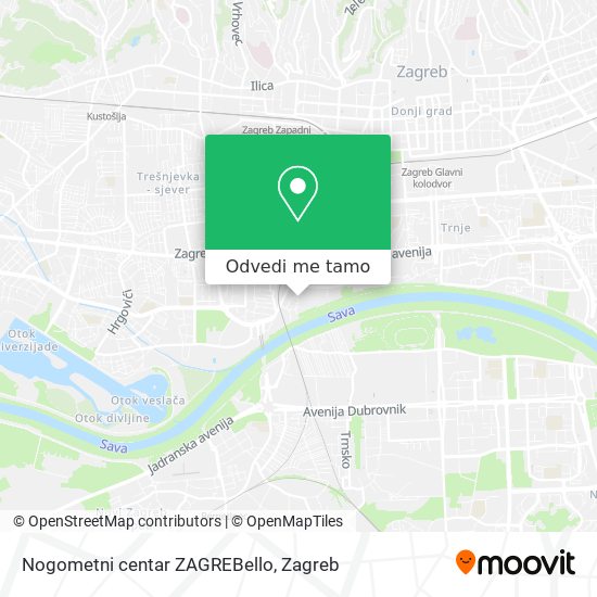 Karta Nogometni centar ZAGREBello