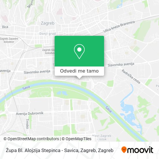 Karta Župa Bl. Alojzija Stepinca - Savica, Zagreb