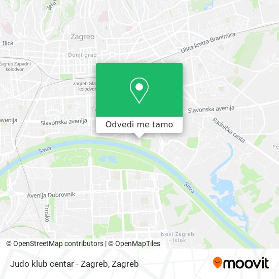 Karta Judo klub centar - Zagreb