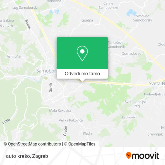 Karta auto krešo