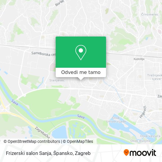 Karta Frizerski salon Sanja, Špansko