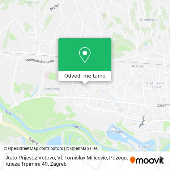 Karta Auto Prijevoz Vetovo, Vl. Tomislav Miličević, Požega, kneza Trpimira 49