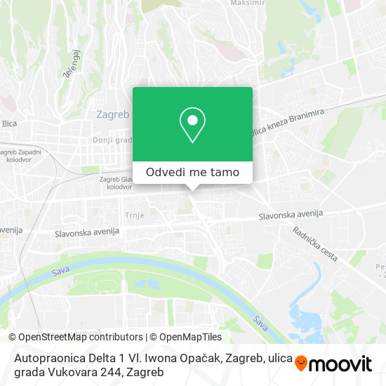Karta Autopraonica Delta 1 Vl. Iwona Opačak, Zagreb, ulica grada Vukovara 244