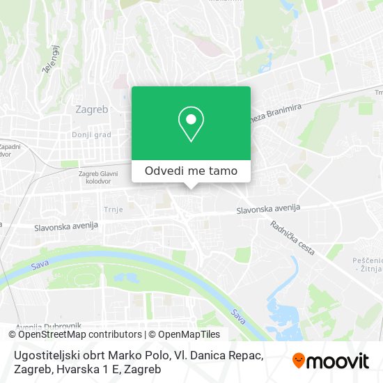 Karta Ugostiteljski obrt Marko Polo, Vl. Danica Repac, Zagreb, Hvarska 1 E