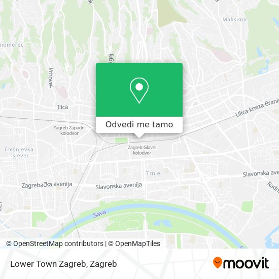 Karta Lower Town Zagreb