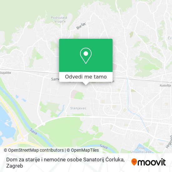 Karta Dom za starije i nemoćne osobe Sanatorij Ćorluka
