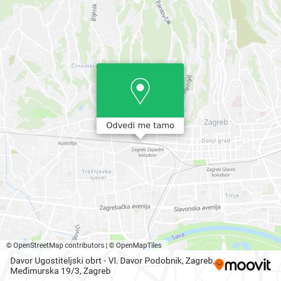 Karta Davor Ugostiteljski obrt - Vl. Davor Podobnik, Zagreb, Međimurska 19 / 3