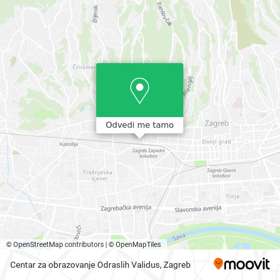 Karta Centar za obrazovanje Odraslih Validus