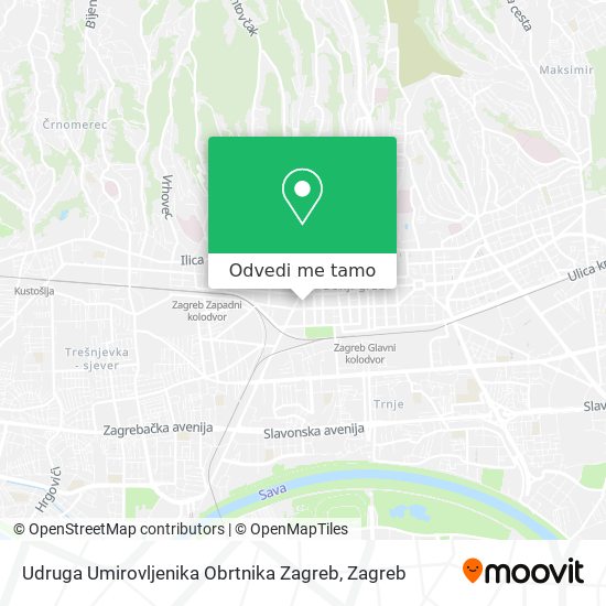 Karta Udruga Umirovljenika Obrtnika Zagreb