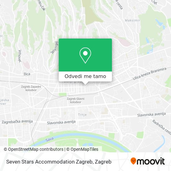 Karta Seven Stars Accommodation Zagreb