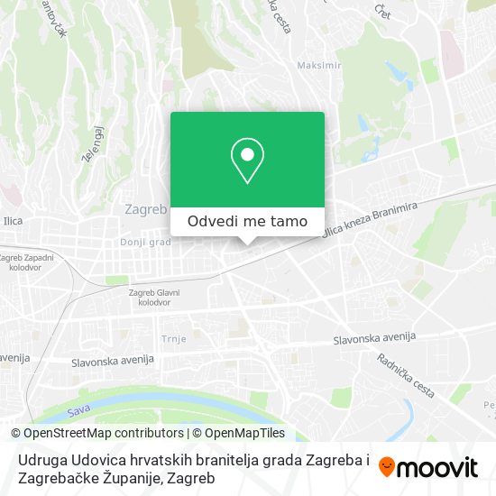 Karta Udruga Udovica hrvatskih branitelja grada Zagreba i Zagrebačke Županije