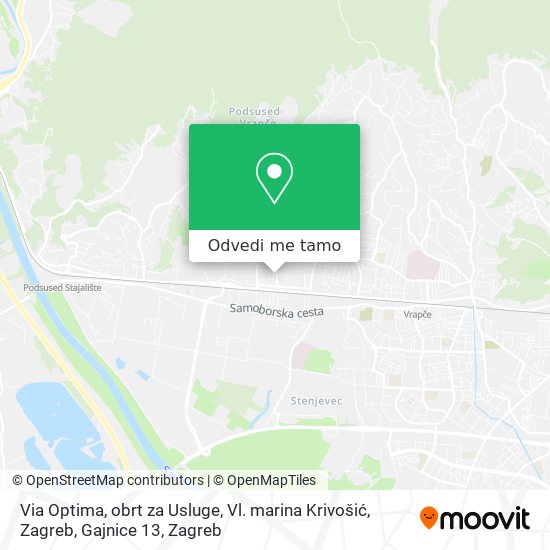 Karta Via Optima, obrt za Usluge, Vl. marina Krivošić, Zagreb, Gajnice 13