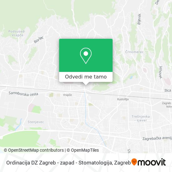 Karta Ordinacija DZ Zagreb - zapad - Stomatologija