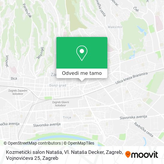Karta Kozmetički salon Nataša, Vl. Nataša Decker, Zagreb, Vojnovićeva 25