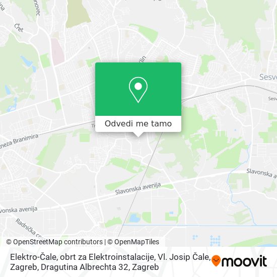 Karta Elektro-Čale, obrt za Elektroinstalacije, Vl. Josip Čale, Zagreb, Dragutina Albrechta 32