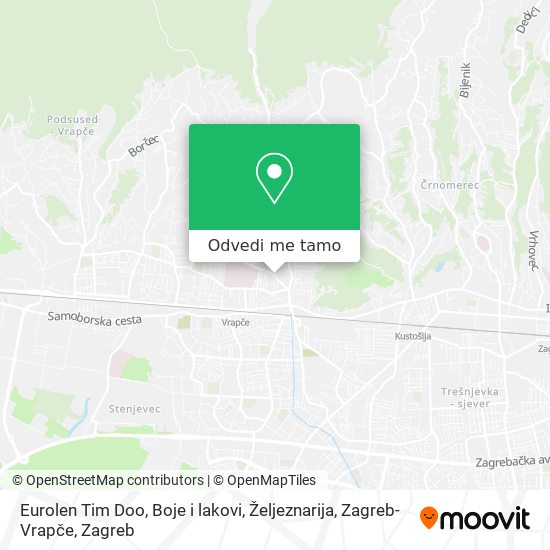 Karta Eurolen Tim Doo, Boje i lakovi, Željeznarija, Zagreb-Vrapče