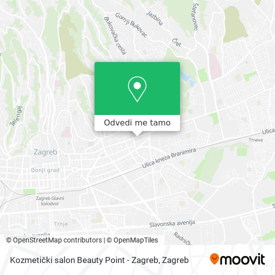 Karta Kozmetički salon Beauty Point - Zagreb