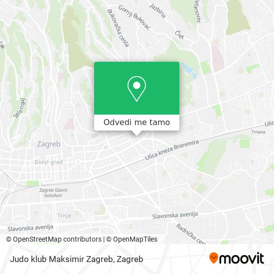 Karta Judo klub Maksimir Zagreb